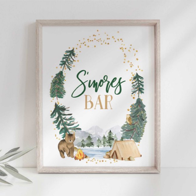 Affiche Pancarte de fête pour le bar à S'mores (Créateur téléchargé)