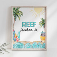 Pancarte de fête pour les boissons Reef Freshments