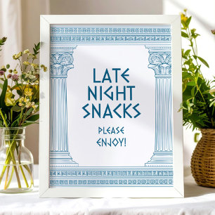 Affiche Pancarte de fête pour snacks de nuit tardive avec