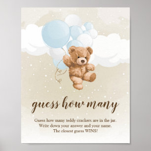 Affiche Pancarte de fête prénatale Ourson Neutre