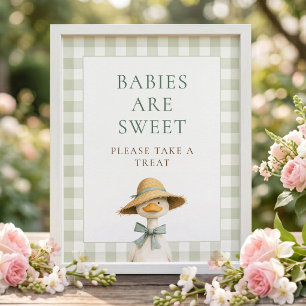 Affiche Pancarte de fête prénatale pour bébé en vichy Sill