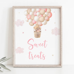 Affiche Pancarte de friandises Baby Shower Ballons Ourson 