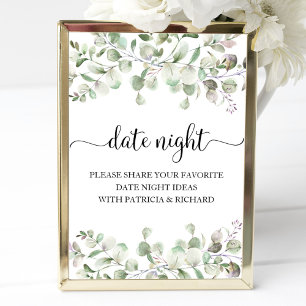 Affiche Pancarte de jarre de nuit de date de douche de mar
