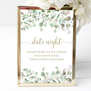 Affiche Pancarte de jarre de nuit de date de douche de mar