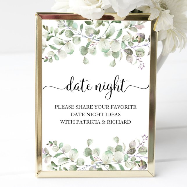 Affiche Pancarte de jarre de nuit de date de douche de mar (Créateur téléchargé)