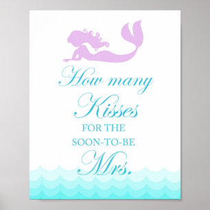Affiche Pancarte de jeu Combien de baisers pour une Baby S