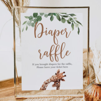Affiche Pancarte de jeu de baby shower pour un tirage au s