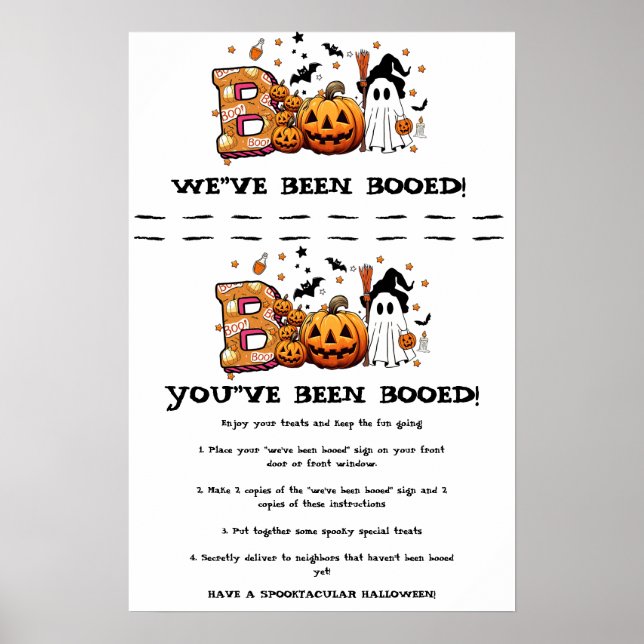 Affiche Pancarte de jeu de boo Halloween  (Devant)