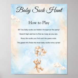 Affiche Pancarte de jeu de chasse aux chaussettes de bébé