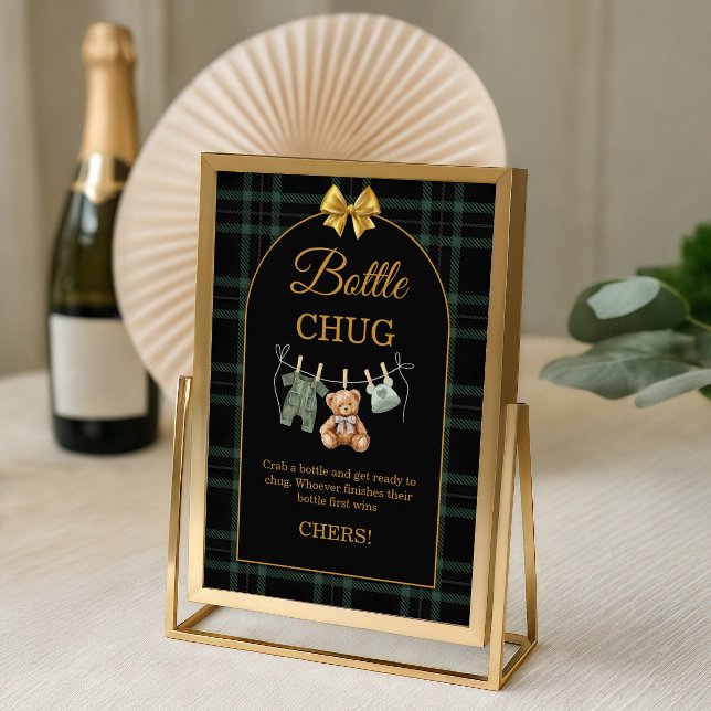 Affiche Pancarte de jeu de chugging au biberon avec un our (Créateur téléchargé)