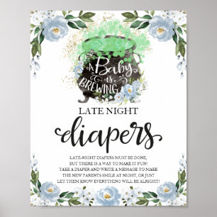 Affiche Pancarte de jeu de couches pour bébé la nuit d'Hal