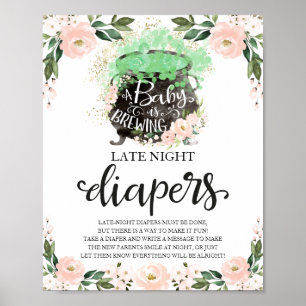 Affiche Pancarte de jeu de couches pour bébé la nuit d'Hal