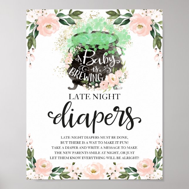Affiche Pancarte de jeu de couches pour bébé la nuit d'Hal (Devant)