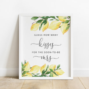 Affiche Pancarte de jeu de douche aux citrons : devine com