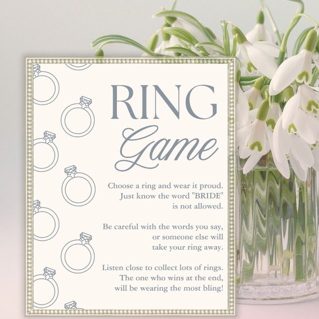 Affiche Pancarte de jeu de l'anneau de bains de mariage bl (Créateur téléchargé)
