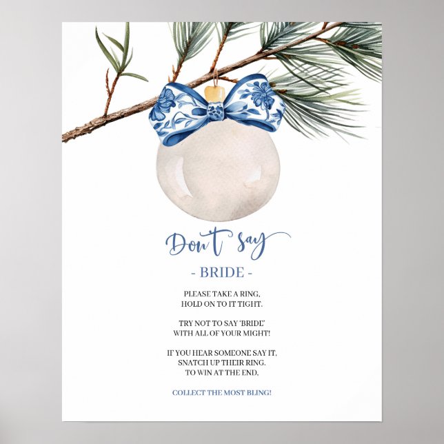 Affiche Pancarte de jeu de mariage chinoiserie d'hiver N'a (Devant)