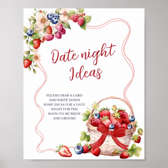 Affiche Pancarte de jeu d'idées de soirée en amoureux Coqu (Devant)