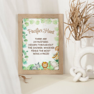 Affiche Pancarte de jeu sur le thème des animaux de safari