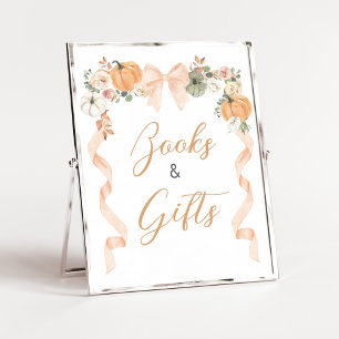 Affiche Pancarte de livres et de cadeaux pour Baby Shower