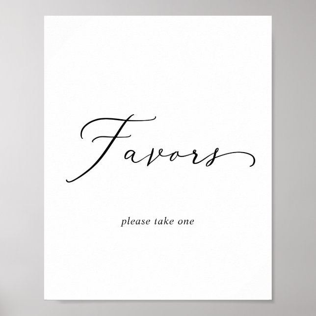 Affiche Pancarte de mariage à calligraphie noire délicate (Devant)