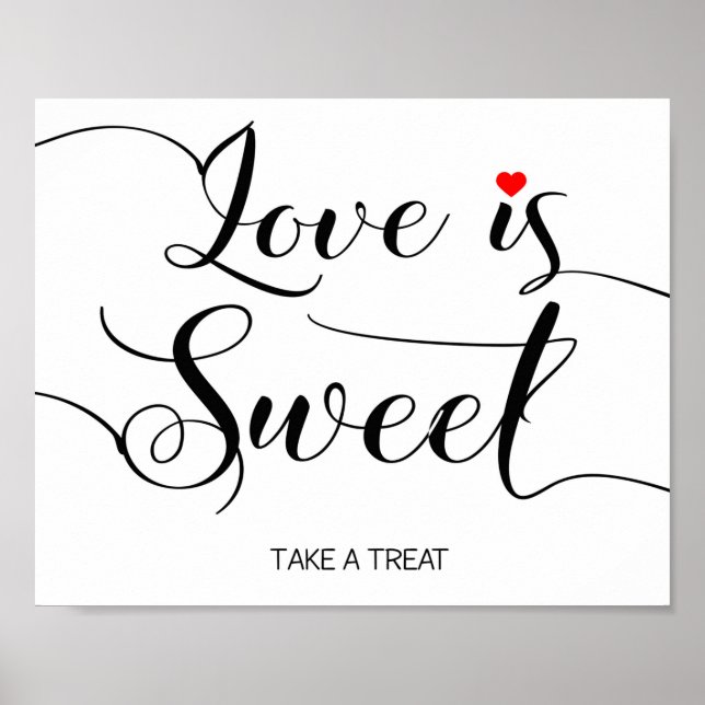 Affiche Pancarte de mariage amour est doux (Devant)