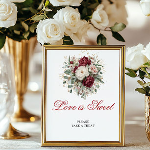 Affiche Pancarte de mariage Artistic Love is Sweet Blush B