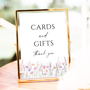 Affiche Pancarte de mariage aux fleurs sauvages pastel pou