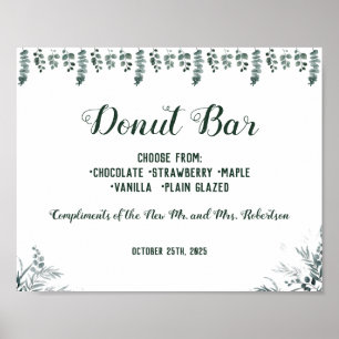 Affiche Pancarte de mariage Baby Shower de bar de beignets