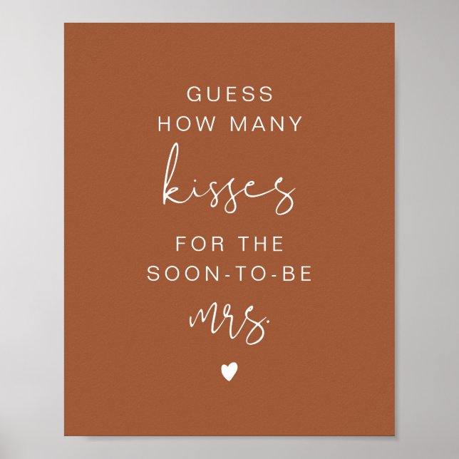 Affiche Pancarte de mariage Boho CORIANDER Devinez combien (Devant)