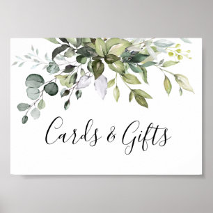 Affiche Pancarte de mariage Cartes et cadeaux d'eucalyptus
