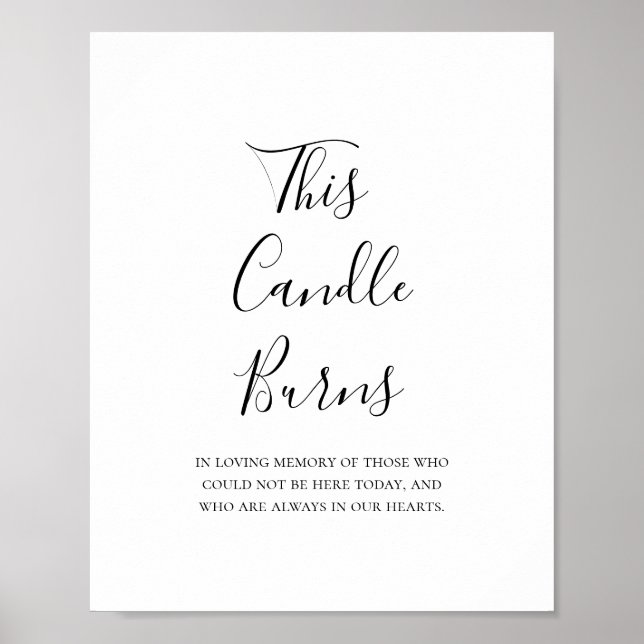 Affiche Pancarte de mariage élégante et simple 'Cette boug (Devant)