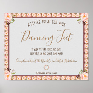 Affiche Pancarte de mariage Flip Flops Pieds dansants Cadr