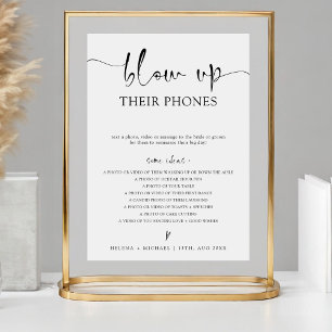 Affiche Pancarte de mariage Modern Minimal Blow Up Their P