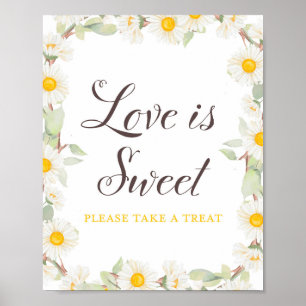 Affiche Pancarte de mariage ou baby shower thème marguerit