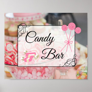 Affiche Pancarte de mariage ou de baby shower avec bar de