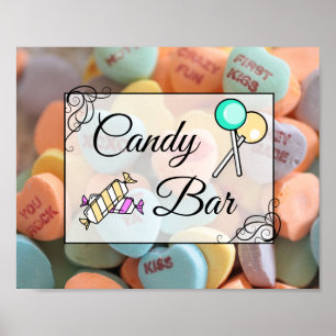 Affiche Pancarte de mariage ou de fête prénatale Candy Bar