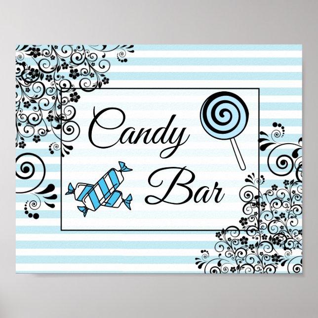 Affiche Pancarte de mariage ou de fête prénatale Candy Bar (Devant)