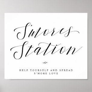 Affiche Pancarte de mariage ou de shower chic avec station