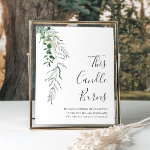 Affiche Pancarte de mariage pour bougie Succulent Greenery