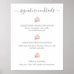 Affiche Pancarte de mariage pour cocktails signature Hanna