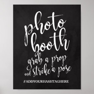 Affiche Pancarte de mariage pour Photomaton à la craie 8x1