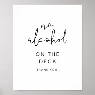 Affiche Pancarte de mariage sans alcool, pas de boissons s