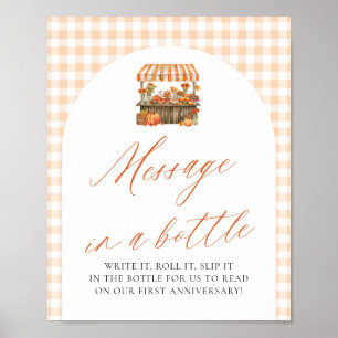 Affiche Pancarte de message dans une bouteille pour le mar