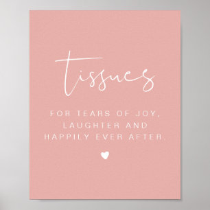 Affiche Pancarte de mouchoirs rose pastel vibrant LEAH pou