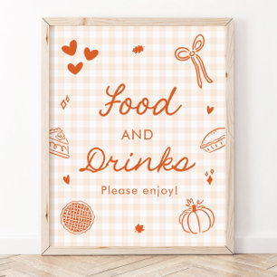 Affiche Pancarte de nourriture et de boissons Cutie Pie à 