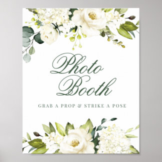 Affiche Pancarte de Photomaton aux Roses Blanches