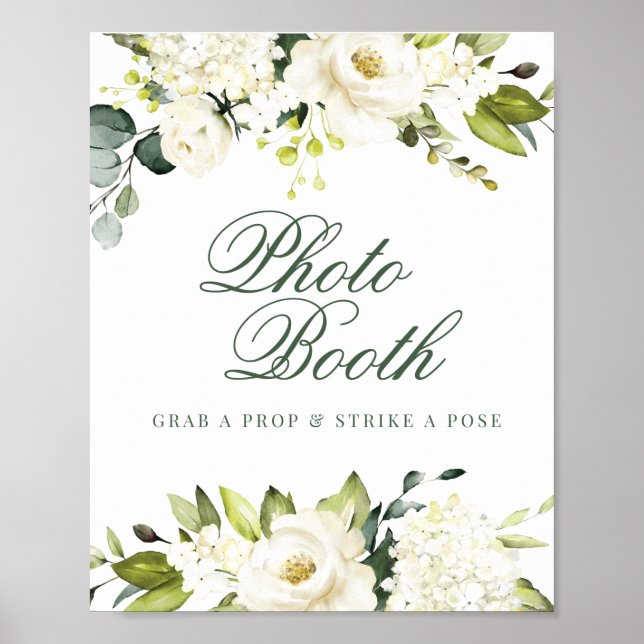 Affiche Pancarte de Photomaton aux Roses Blanches  (Devant)