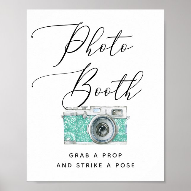 Affiche Pancarte de Photomaton de Mariage | Calligraphie É (Devant)