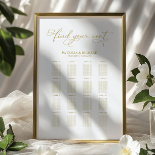 Affiche Pancarte de plan de table de mariage moderne à feu