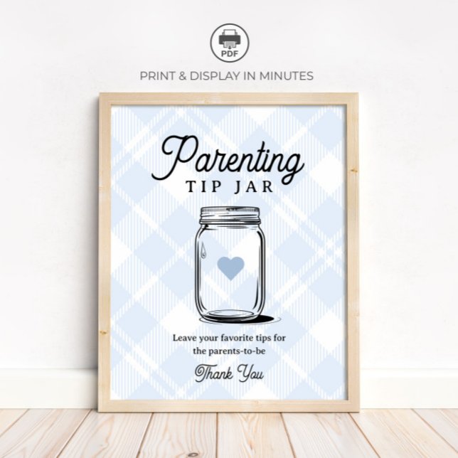 Affiche Pancarte de pot à conseils de parenting à carreaux (Créateur téléchargé)
